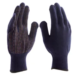 Перчатки трикотажные, акрил, ПВХ гель, "Протектор", синий, оверлок Сибртех