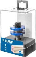 ЗУБР 41 x 19 мм, хвостовик 12 мм, фреза комбинированная пазо-шиповая, Профессионал (28732-41)