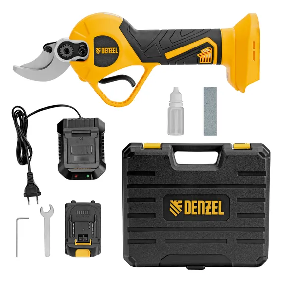 Секатор аккумуляторный, бесщет., CP-30BL, Li-Ion, 20 В, лезвия SK5 // Denzel