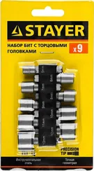 STAYER 9 шт, набор бит с адаптером (26089-H9)