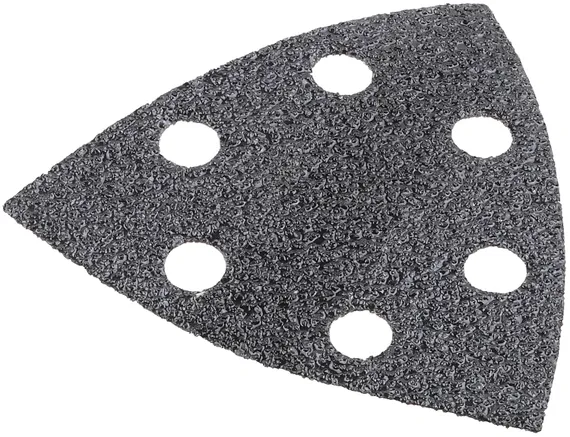 Треугольник шлиф. URAGAN ″Универсальный-оптимален для твердых пород дерева″ 6 отв, для ДШМ, P320, 93мм, 5шт