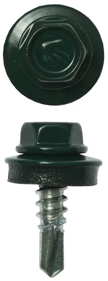 ЗУБР СКМ 6005, 19 х 5.5 мм, зелёный насыщ., 2500 шт (10,77 кг.), кровельный саморез, Профессионал (4-300310-55-019-6005)