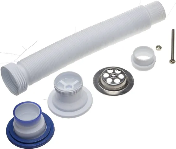 Сифон ЗУБР ″ЭКСПЕРТ″ гофрированный для моек и раковин, выпуск - нержавеющая чашка, 0,9м