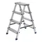 Стремянка двусторонняя 4 ступени, алюминиевая, Сибртех