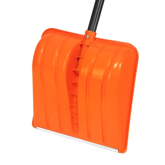 Лопата для уборки снега пластиковая, 400х405х1380 мм, стальной черенок, усиленная Сибртех