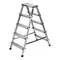 Стремянка двусторонняя 5 ступеней, алюминиевая, Сибртех