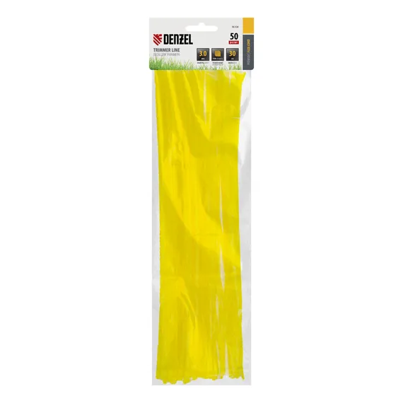 Леска для триммера, "зубчатый квадрат" нарезанная 3 мм х 30 см, 50 шт Flex cord Denzel