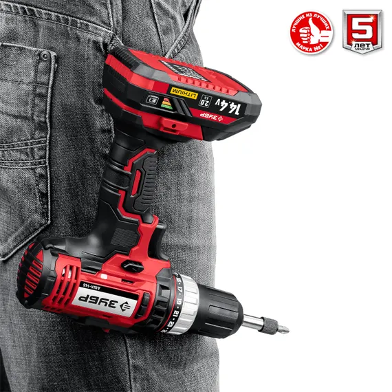 Дрель-шуруповерт, ЗУБР С1, 14.4 В, 35 Н·м, 2 АКБ (2 А·ч), кейс (ДШЛ-145-22)