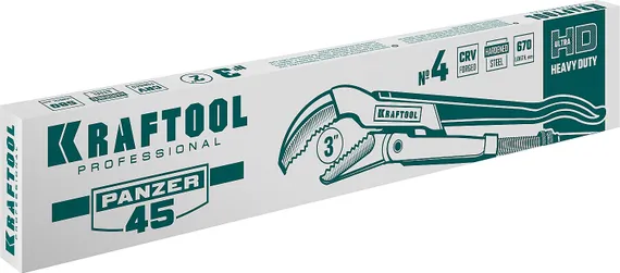 KRAFTOOL PANZER-45, №4, 3″, 670 мм, трубный ключ с изогнутыми губками (2735-30)