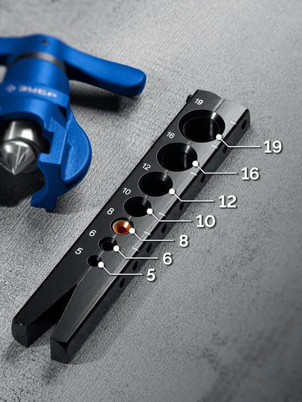 ЗУБР 5 - 19 мм, 3/16″-3/4”, в кейсе, эксцентриковая развальцовка, Профессионал (23610)