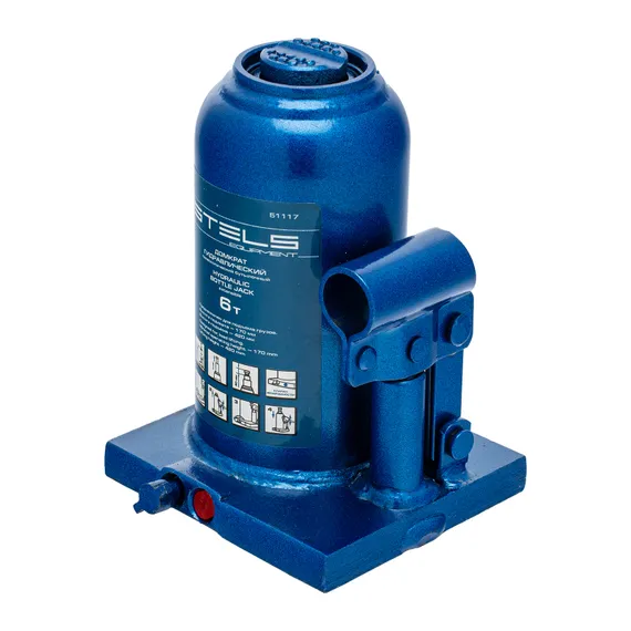 Домкрат гидравлический бутылочный телескопический, 6 т, H подъема 170-420 мм Stels