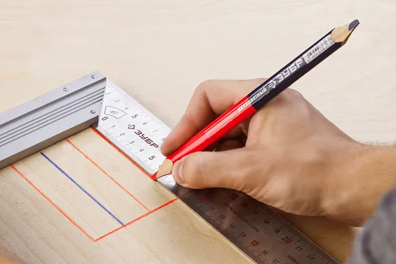 ЗУБР КС-2 180 мм, HB, двухцветный строительный карандаш (06310)