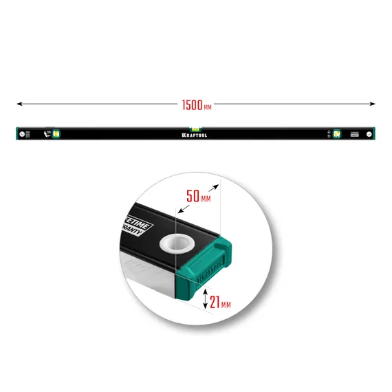 KRAFTOOL 1500 мм, с зеркальным глазком, уровень (34781-150)
