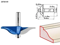 ЗУБР 89 x 19 мм, радиус 15.8 мм, фреза фигирейная №2, Профессионал (28760-89)