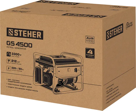 Бензиновый генератор STEHER 3300 Вт (GS-4500)