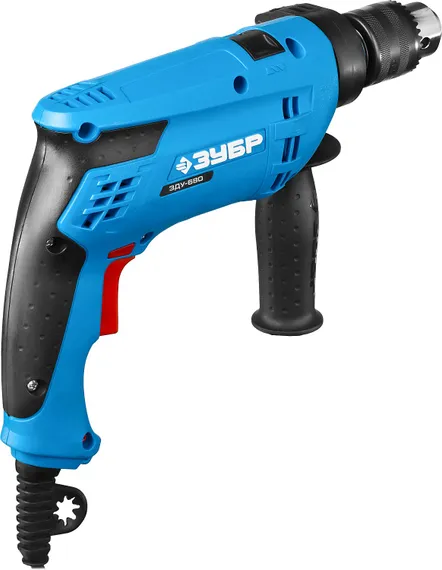 Дрель ударная, ЗУБР Профессионал ЗДУ-680 ЭРКМ2, патрон 13мм, реверс, сталь-10мм/бетон-13мм/дерево-20мм, 0-3000 об/мин, 0-48000 уд/мин, 680 Вт, кейс