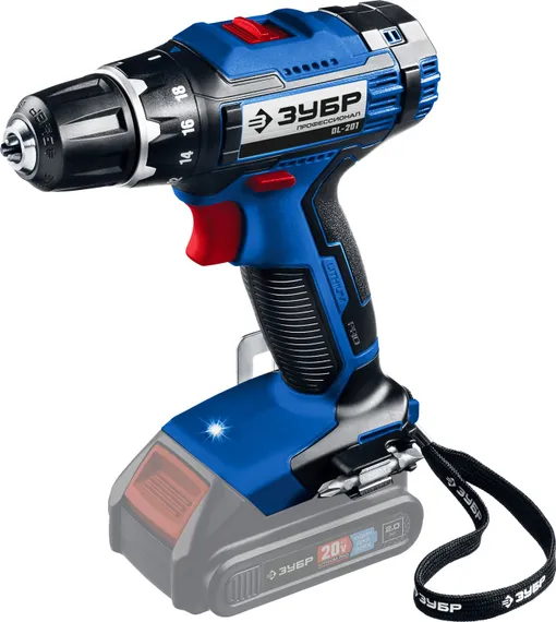 Дрель-шуруповерт, ЗУБР Т7, 20 В, 50 Н·м, без АКБ, Профессионал (DL-201)