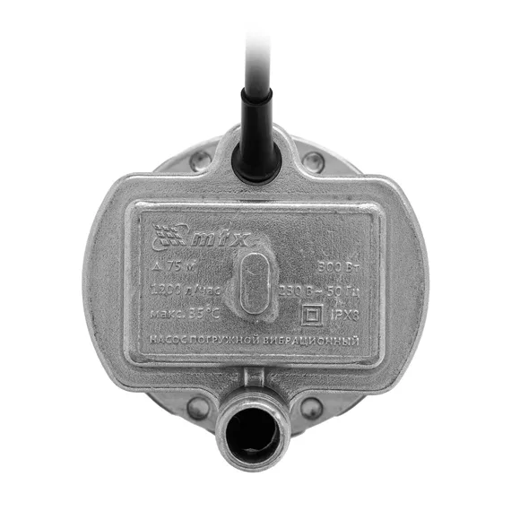Вибрационный насос VP-300B-15, нижний забор, 300 Вт, напор 75 м, 1200 л/ч, кабель 15 м MTX