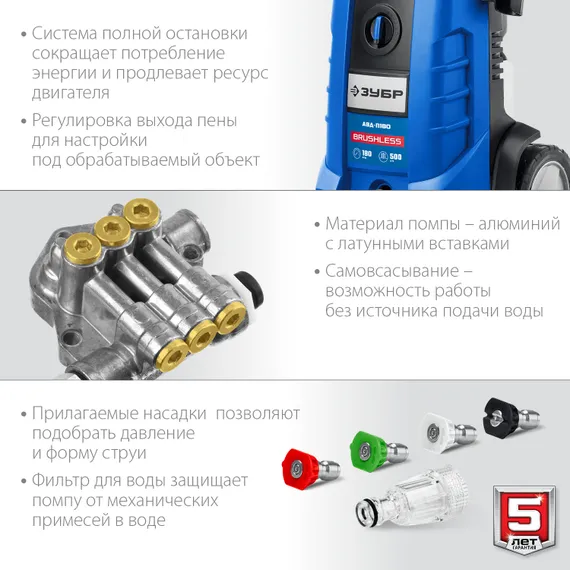 Мойка высокого давления ЗУБР 180 Атм 2300 Вт Профессионал (АВД-П180)