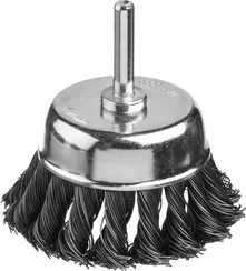 MIRAX 75 мм, жгутированная стальная проволока 0.5 мм, щетка чашечная для дрели (35148-075)