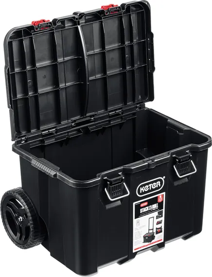 KETER STACKNROLL, 525 х 411 х 560 мм, (21″), пластиковый ящик-тележка на колесах (38397)