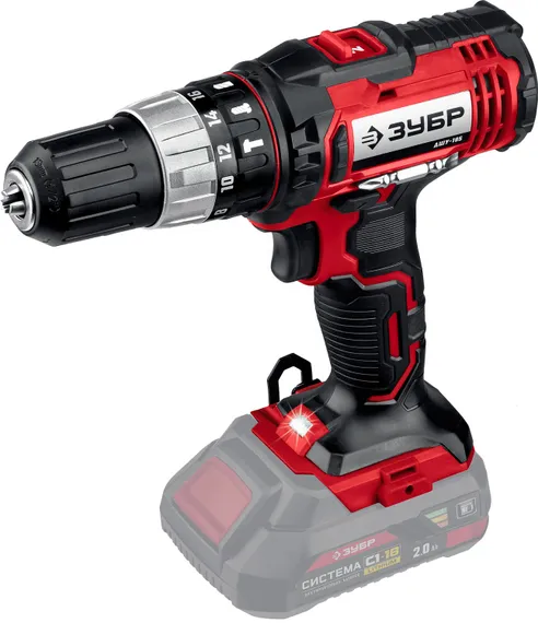 Ударная дрель-шуруповерт, ЗУБР С1-18, 18 В, 40 Н·м, без АКБ, (ДШУ-185)