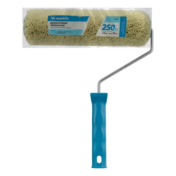 Валик для фасадных работ синтетический, 250 мм, ворс 18 мм, D 36 мм, D ручки 6 мм, полиакрил Matrix