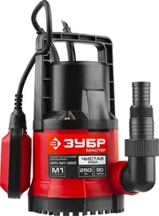ЗУБР 250 Вт, дренажный насос с минимальным уровнем откачки (НПЧ-М1-250)