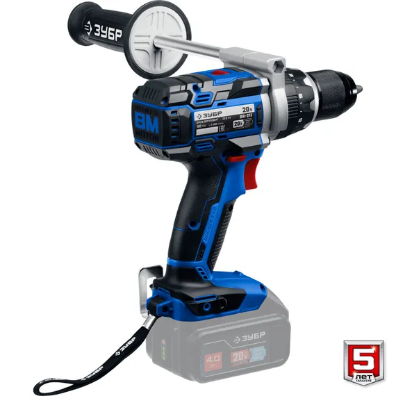 Бесщеточная дрель-шуруповерт, ЗУБР Т7, 20 В, 100 Н·м, без АКБ, Профессионал (DB-211)