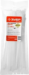 ЗУБР КСР-Б1, 7.5 x 300 мм, нейлон РА66, 100 шт, белые, кабельные стяжки разъемные, Профессионал (309240-75-300)