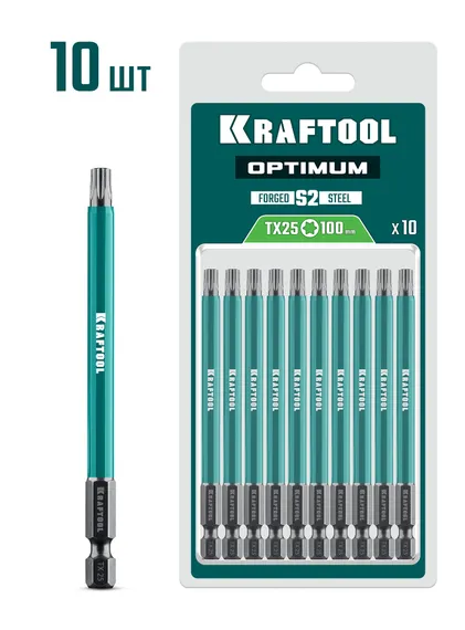 KRAFTOOL OPTIMUM TX 25, 100 мм, 10 шт, биты (26126-25-100-S10)