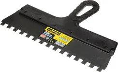 STAYER PROFlat, 300 мм, зуб 10 х 10 мм, пластиковая ручка, зубчатый, нержавеющий фасадный шпатель, Professional (1009-30-10)