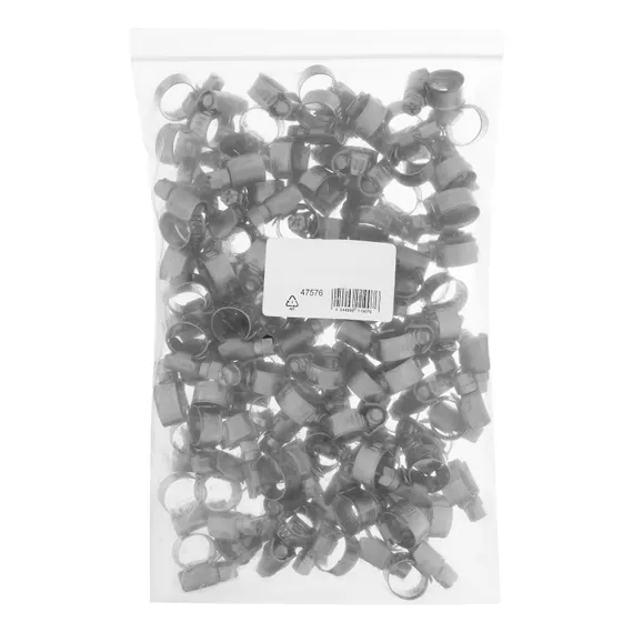 Хомуты нержавеющая сталь, Стандартное болтовое крепление 8-12 мм, 100 штук в упаковке, ширина 9 мм Сибртех