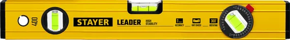 STAYER LEADER, 400 мм, усиленный профиль, уровень с поворотным глазком (3466-040)