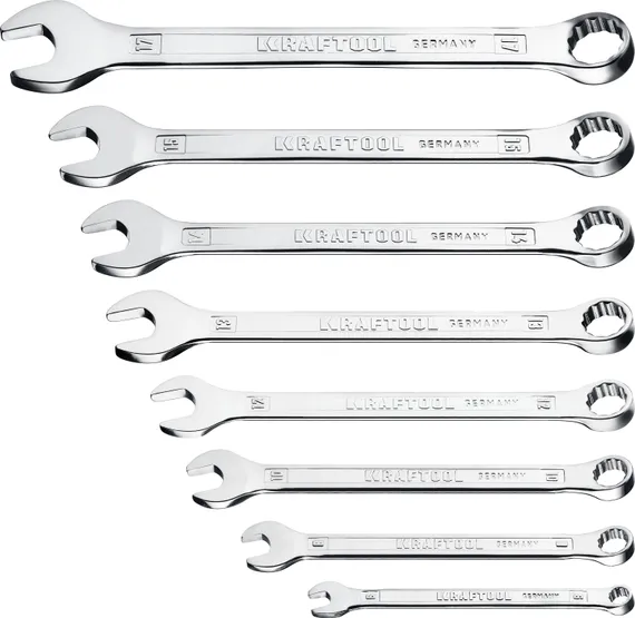 KRAFTOOL 8 шт, 6 - 17 мм, набор комбинированных гаечных ключей (27079-H8C)