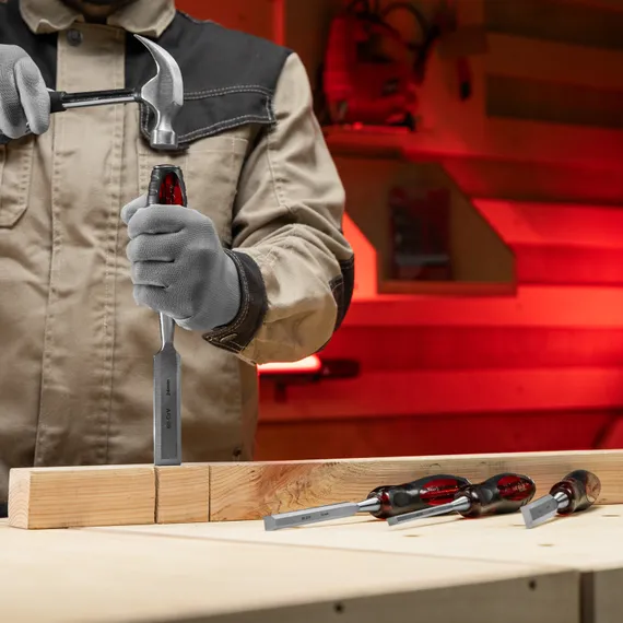 Набор долот-стамесок плоских "Тигровый глаз", 4 шт, 6-12-18-24 мм Matrix