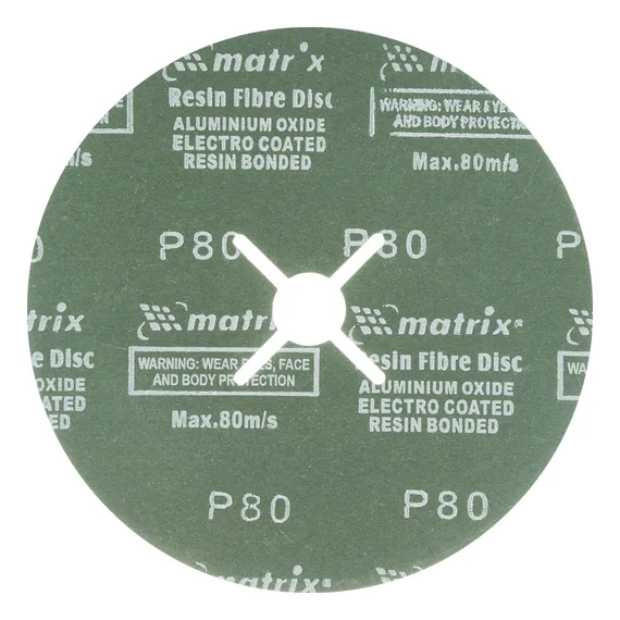 Круги фибровые 5 шт, Р 80, 180 х 22 mm Matrix