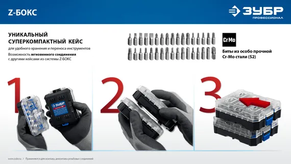 ЗУБР Спец 66 предм., система стыковки Z-БОКС, набор специальных бит, Профессионал (26394-H66)