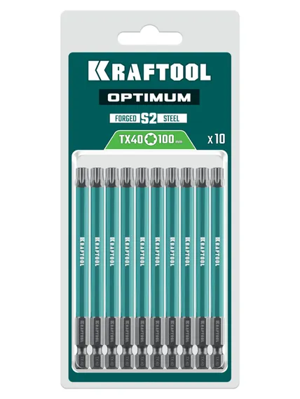 KRAFTOOL OPTIMUM TX 40, 100 мм, 10 шт, биты (26126-40-100-S10)