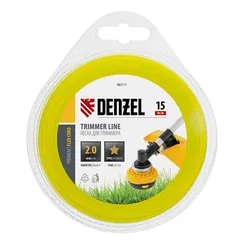 Леска для триммера, звезда 2 мм х 15 м, блистер Flex cord Denzel