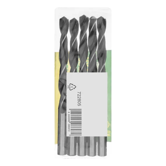 Сверло по металлу, 8 мм, быстрорежущая сталь, 5 шт, цилиндрический хвостовик Сибртех