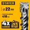 STAYER HERCULES-4Х 22x460 мм, SDS-plus бур (29290-460-22)