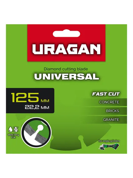 URAGAN UNIVERSAL 125 мм, диск алмазный отрезной сегментный (36705-125)