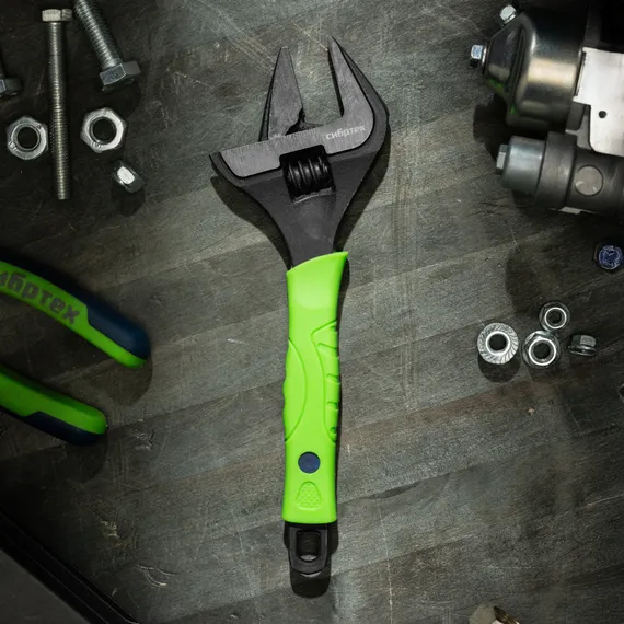 Ключ разводной, 200 мм, тонкие губки, фосфатированый Сибртех