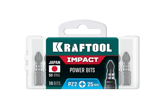KRAFTOOL Impact PZ 2, 25 мм, 10 шт, ударные биты (26193-2-25-S10)