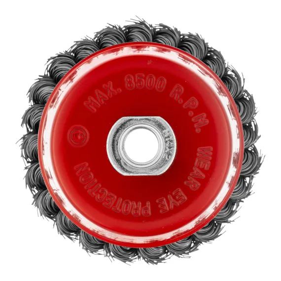 Щетка для УШМ, 100 мм, М14, "чашка", двухрядная, крученая проволока 0.5 мм Matrix