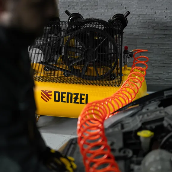 Компрессор воздушный рем. привод BCV 5500-T/200, 5,5 кВт, 200 литров, 850 л/мин Denzel