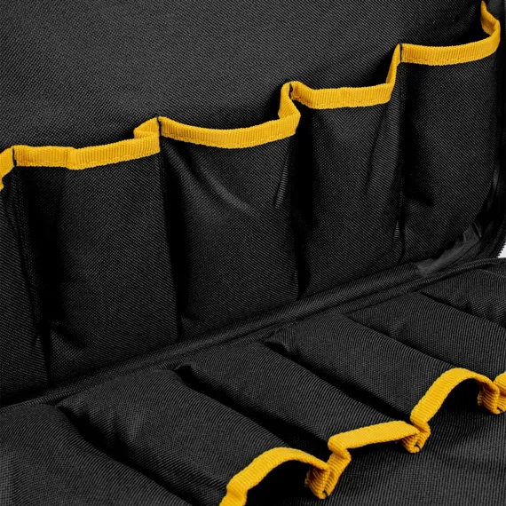 Сумка для инструмента, 400х170х300 мм, 3 отделения, 28 карманов, наплечный ремень Denzel