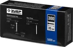 ЗУБР гвозди тип 300 (47/J/F), 35 мм, калибр 18GA. 5000 шт. Профессионал (31830-35)