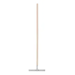 Грабли, нержавеющая сталь, 290 х 1300 мм, 12 витых зубьев, деревянный черенок, Сибртех